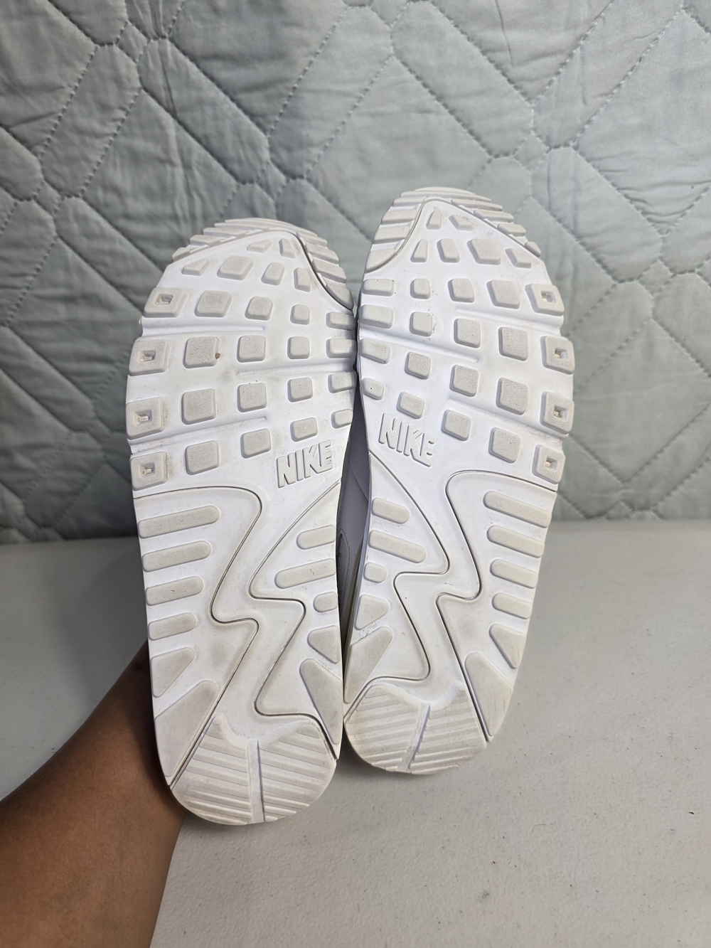 Nike Air Max 90 Twist Triple White Women Size 10 Athletic Sneakers - Picture 5 of 10